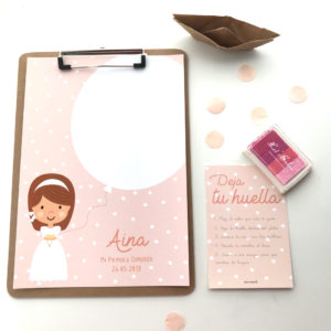 laminas personalizadas huellas primera comunion