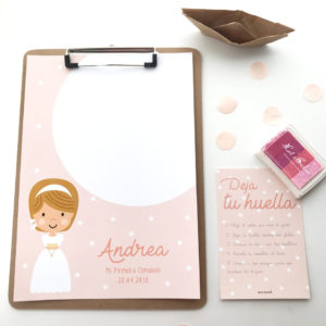 laminas personalizadas huellas primera comunion