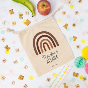 bolsa almuerzo cole personalizada arcoiris