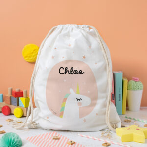 Mochila unicornio personalizada nombre MrMint