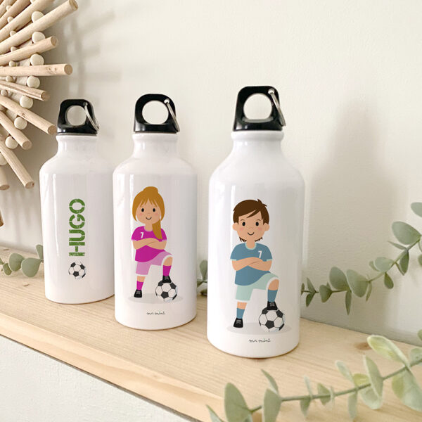 Botellas eventos aluminio futbol personalizada