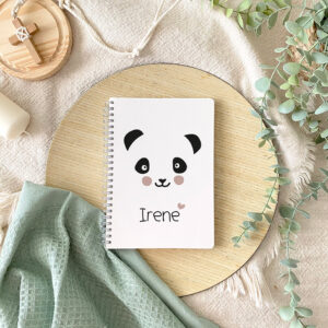 libreta regalo primera comunión personalizada panda