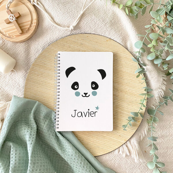 libreta regalo primera comunión personalizada panda