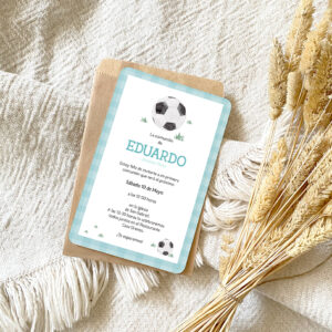 invitación primera comunión personalizada fútbol